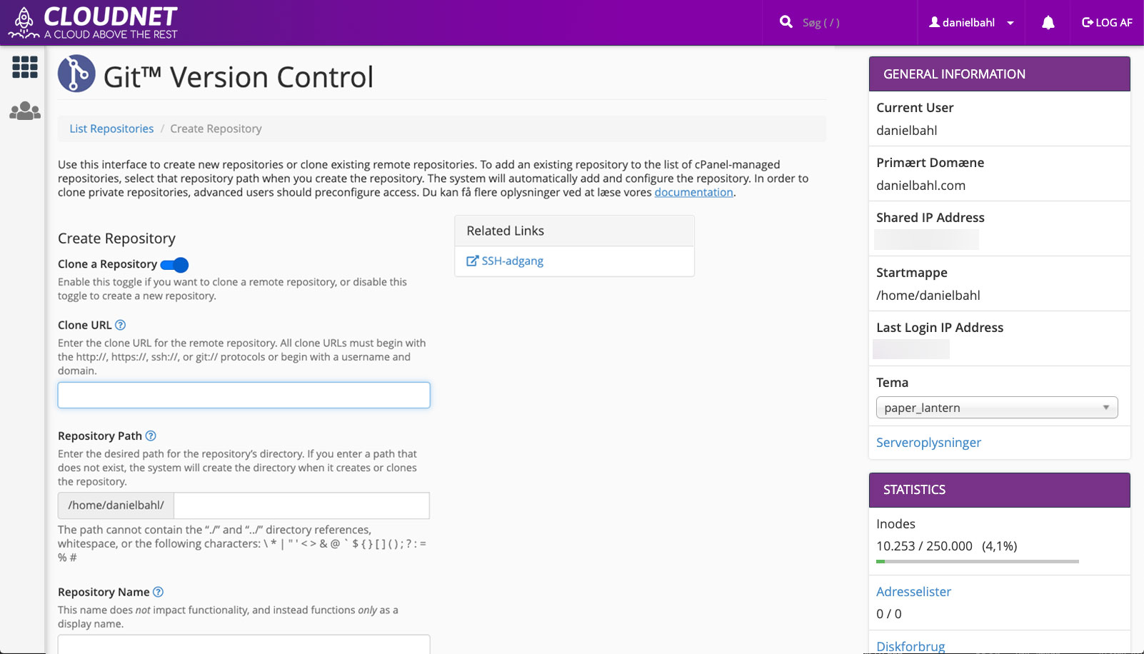 Git Repos Github Support in Cloudnet cPanel